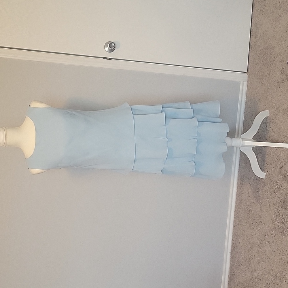 Talbots Light Blue Layered Midi Dress